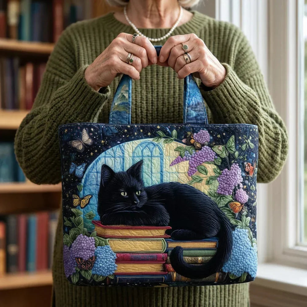 Hantväska - Svart Katt på Böcker